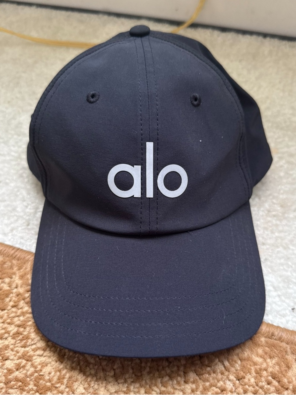 ALO Yoga Black Hat with White Logo